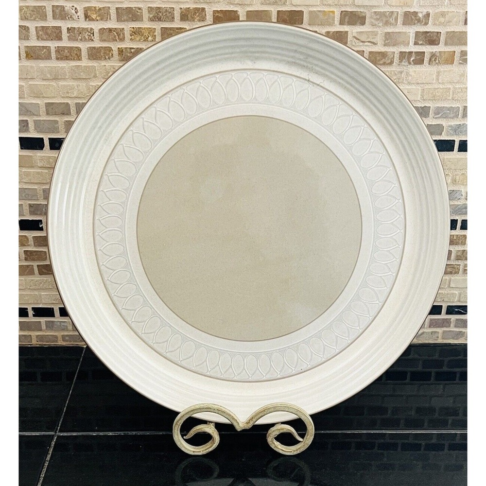 Mikasa Platter / Chop Plate Claridge Cera Stone 12" CN118 Gray And Tan‎ Oval